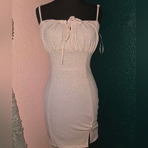 Elegant Cream Sleeveless Dress